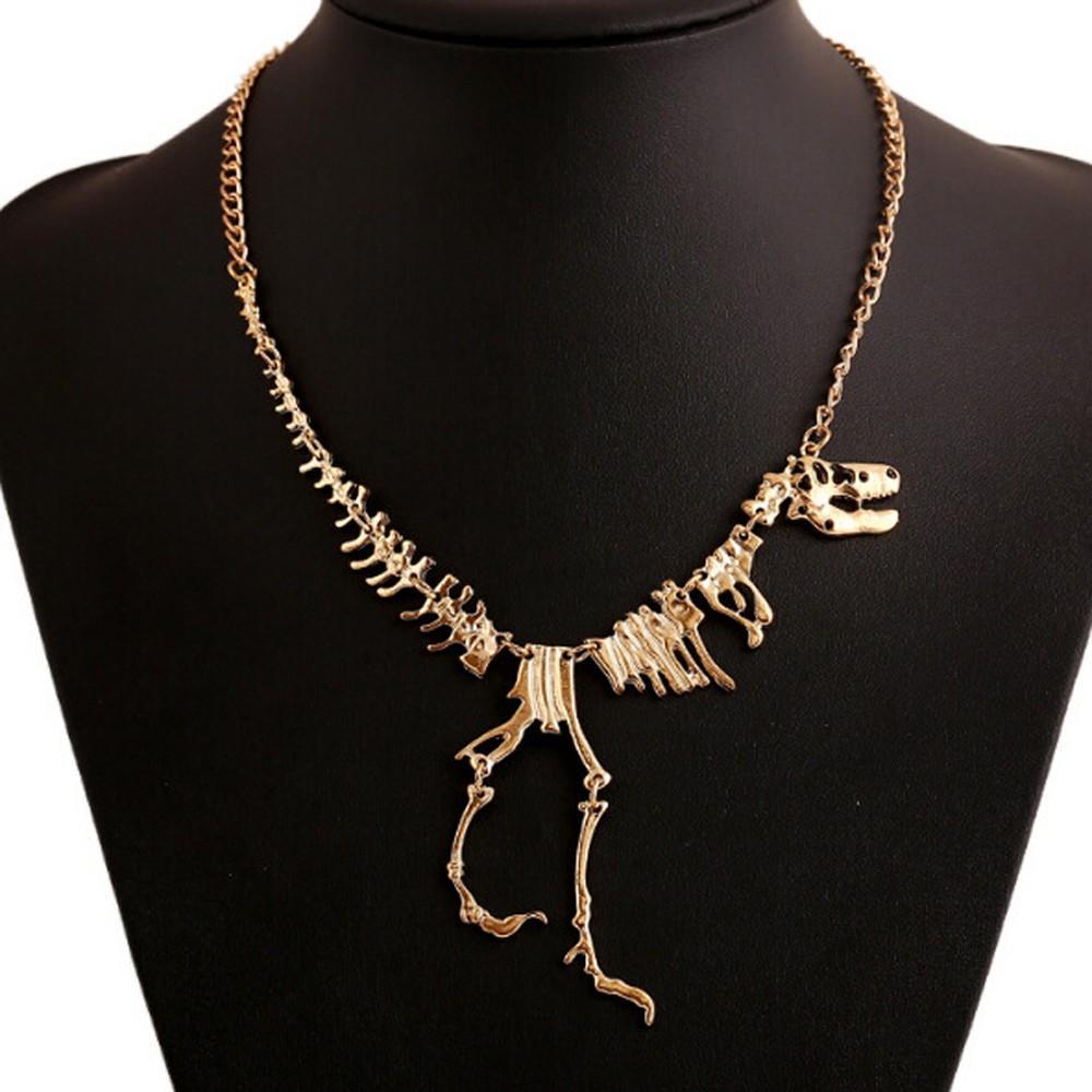 Charm Steampunk Jewelry Dead Tyrannosaurus T-Rex Necklace Pendant Chain Dinosaur Skeleton