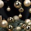 Silver Matte Electroplated Large Gold Christmas Tree Ornament, 3-60 Ball Arrangement.