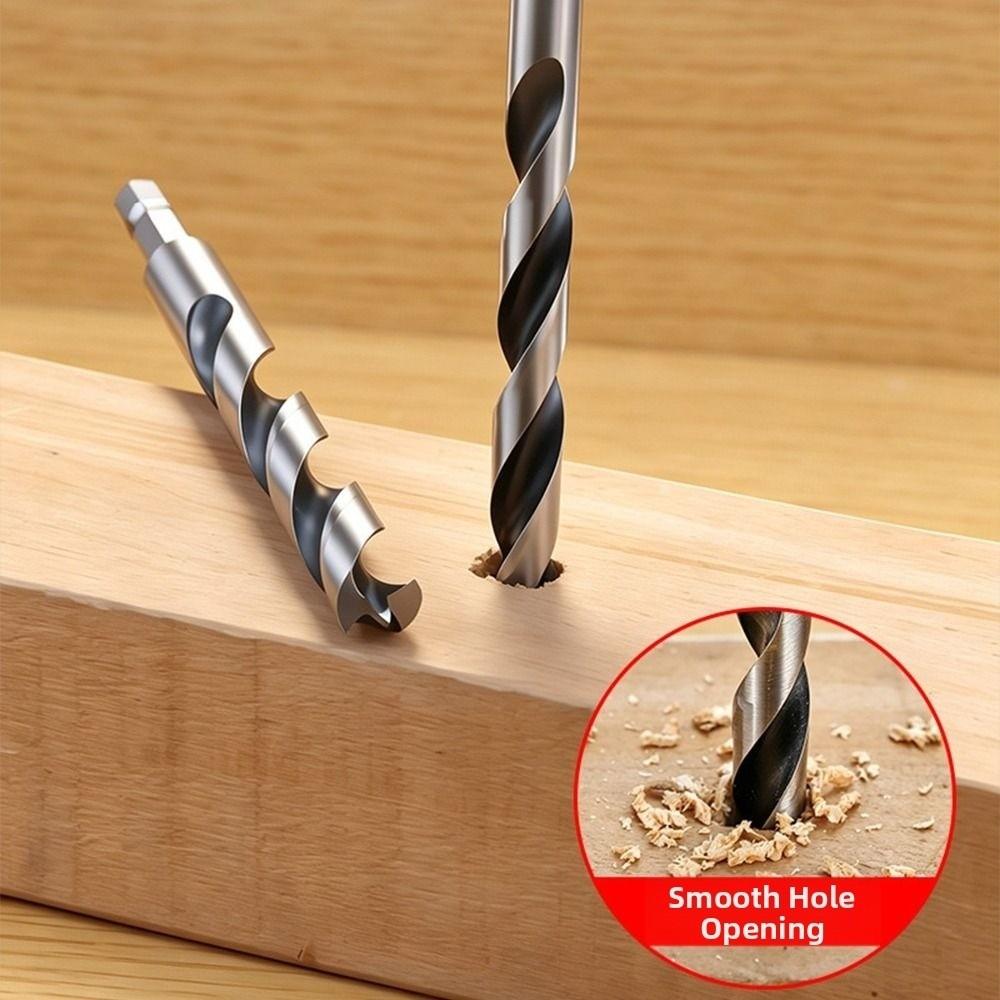 Hex Shank Woodworking Drill Bit Three-Pointed Woodworking Hole Cutter  DIY Wood Drilling