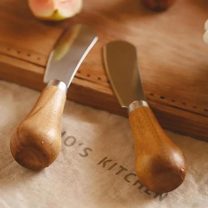 

Костюм Вертикальный Деревянная Ручка Масло Джем Масло Нож Ложка Намазка Соус Сыр Намазка Хлеб Сыр Масло Нож Вилка Столовые Приборы