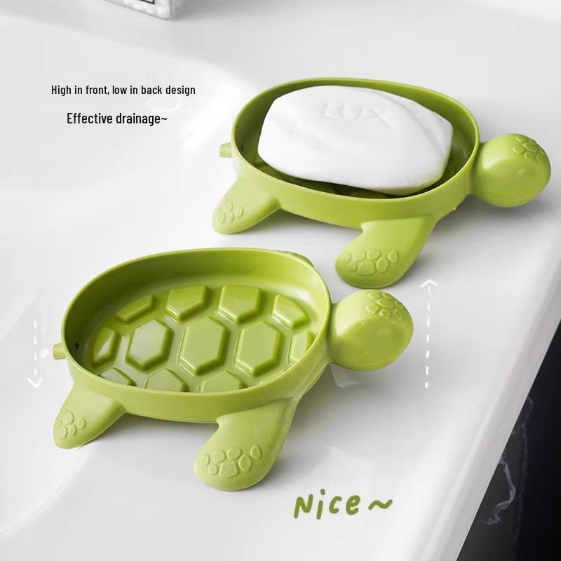 Creative Cartoon Turtle Soap Dish: Super Cute Draining Holder for Bathroom Sink