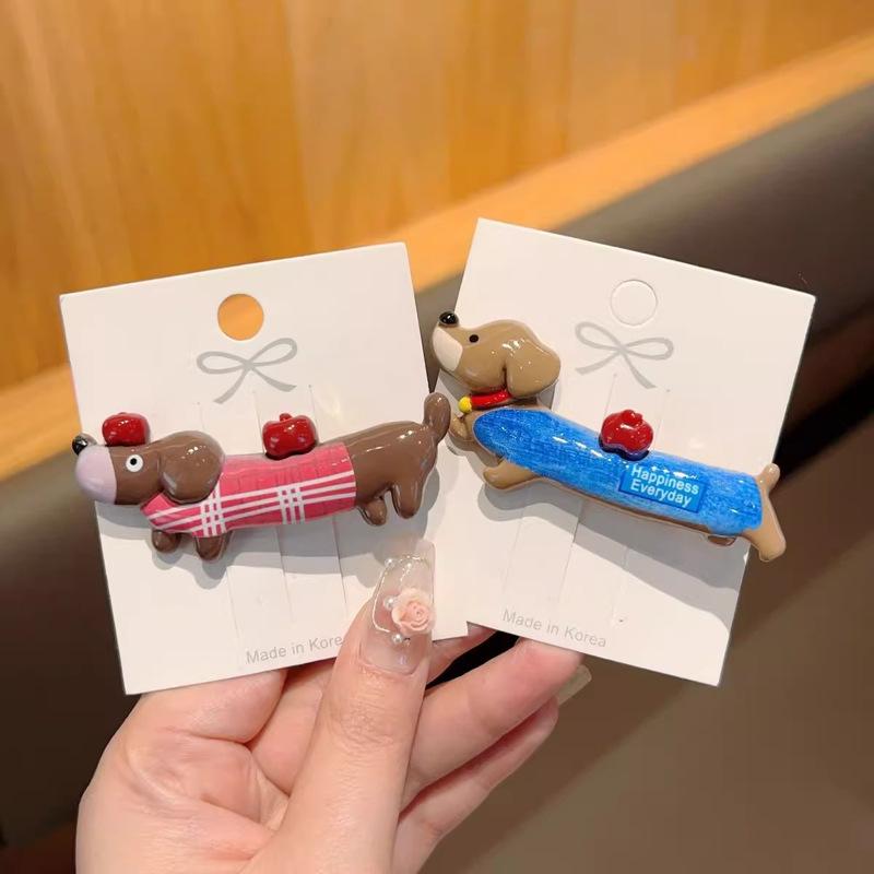 Cute Puppy Dog Duckbill Clip Hairpins New Trendy Ins Side Bang Hair Clip Barrettes For Girls Hair Accessories Cartoon Headwear