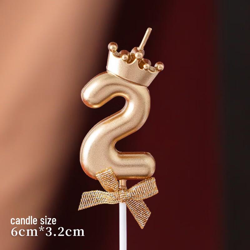 Золотая Шампанское Корона Бант Свеча Топпер для Торта