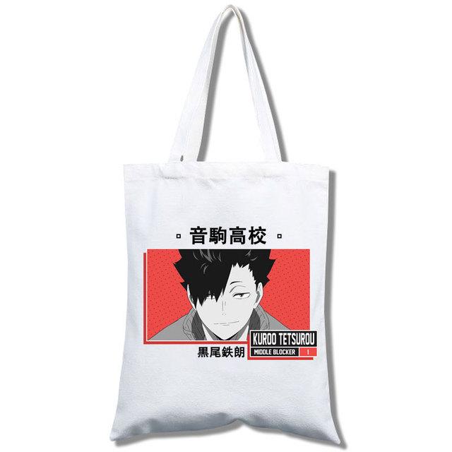 Tee Haikyu Manga Nishinoya Yuu Oikawa Tooru Cartoon Druck Grafik Einkaufstaschen Mädchen Mode Casual Paket Einkaufstasche