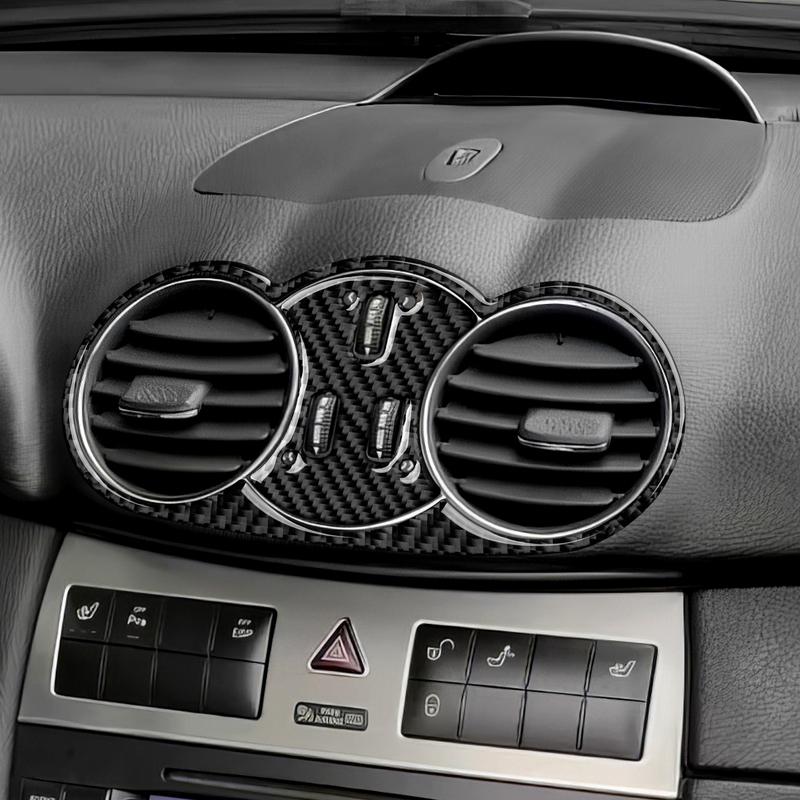 For Mercedes Benz CLK C209 A209 (2002-2010) Trim Accessories. Carbon Fiber Interior Sticker. Car Center Console Air Vent Panel.