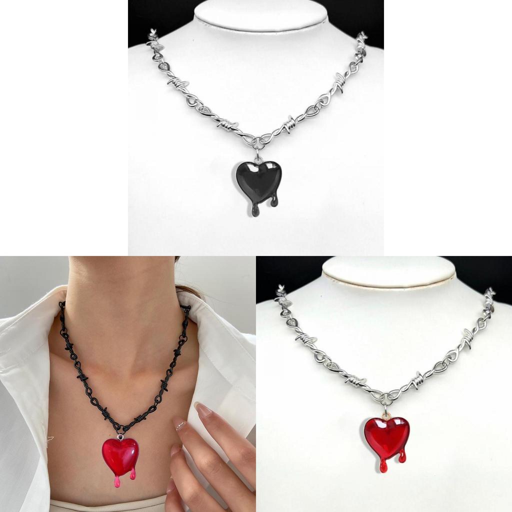 Love Heart Pendant Necklace With Cross Chain For Women Fall 2024 Fashion