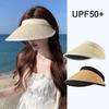 Chapeau de soleil en paille d'été pour femme, protection solaire d'extérieur, casquette vide, protection UV, visière à large bord