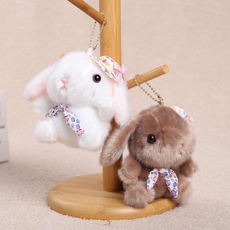 Animal Plush Keyring With Flower Hat And Bow For Kids And Teens Gift