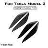 2Pcs Car Headlight Headlamp Front Lamp Eyebrow Sticker Eyelid Decoration Trim for Tesla Model 3 2016 -  Styling