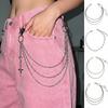 Zinc Zinc Zinc Alloy Star Pendant Pants Chain Pearl Metal Waist Chain Cool Bag Chain  Male