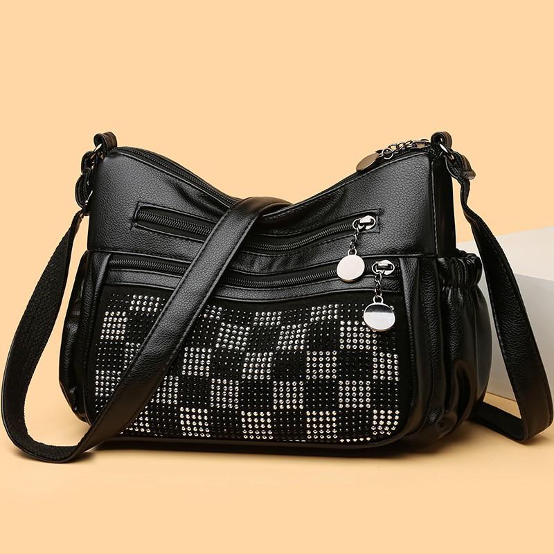 Meet Bags Damestas PU zacht leer damesmode eenvoudige schoudertassen 2025 lente moedertassen crossbody tas portemonnee met verstelbare riem satchel