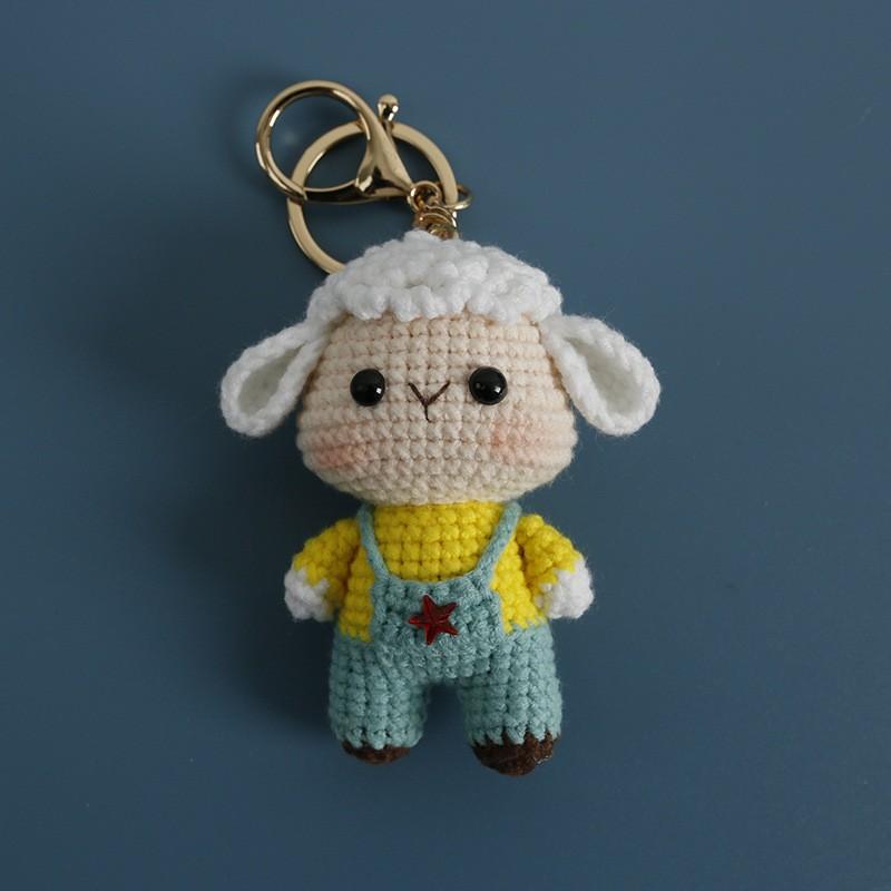 Pilot Design Cute Rabbit Crochet Keychain Handmake Crochet Animal Doll Keyrings For Bag Pendant Knitting Rabbit Keychain Custom