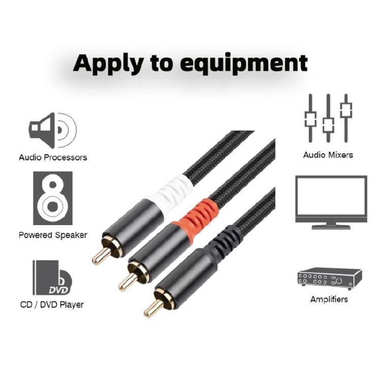 Speakers Audiophiles Cable 1 Male to 2 Male Y Adapter Splitter Gold Plated Connectors Stereo Audiophiles Cable