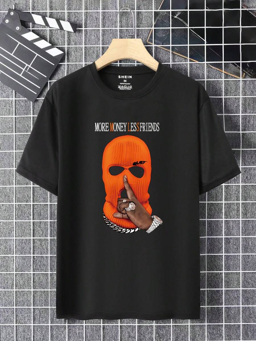 

Manfinity Dauomo Unisex Summer Casual Letter Print Short-Sleeve T-Shirt XXL