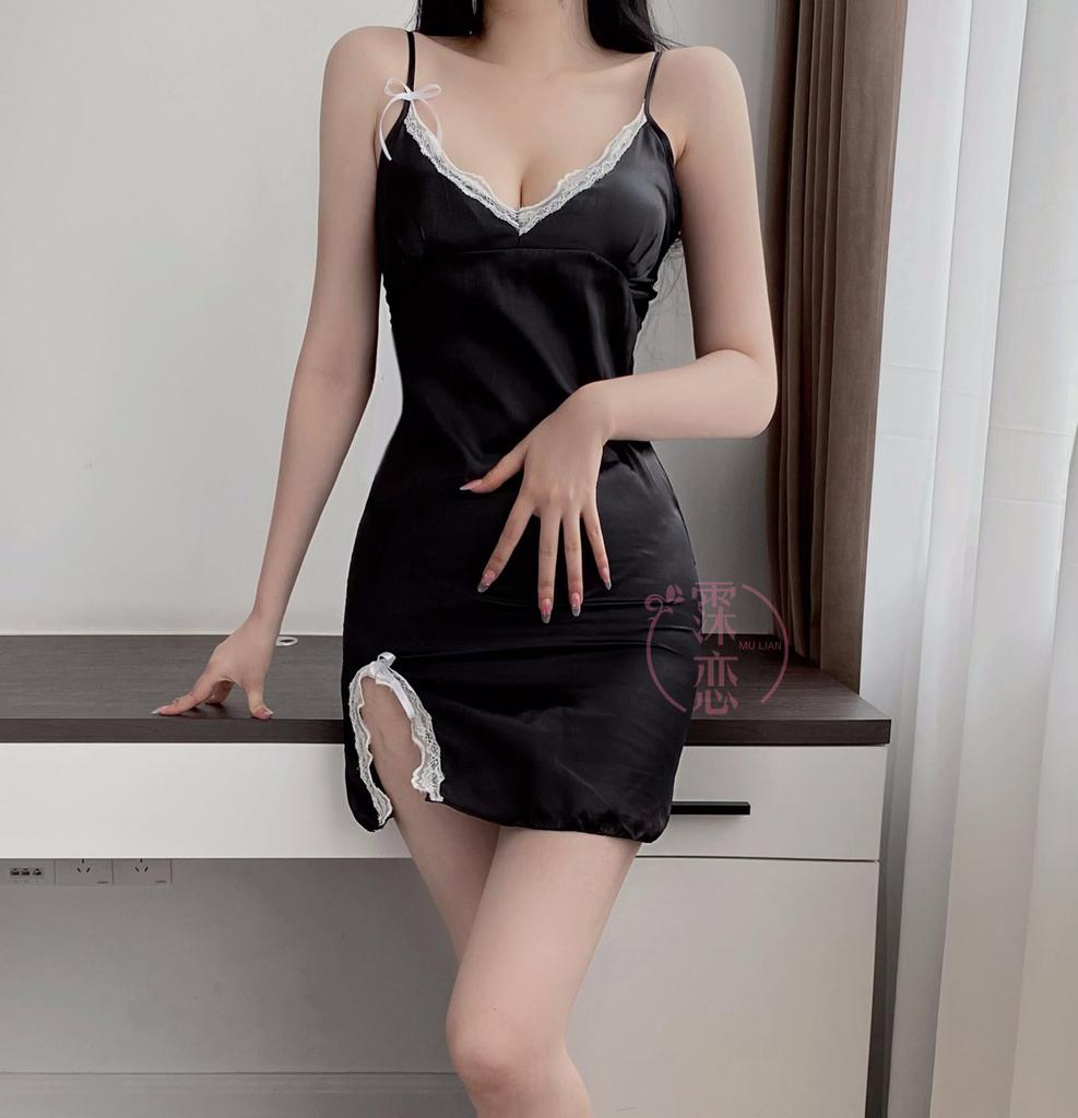 Sexy underwear slim princess skirt side split pure desire suspender skirt sexy bow lace temptation