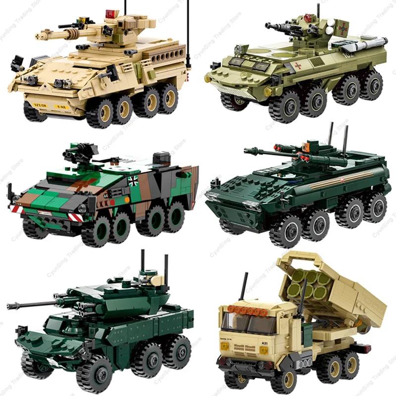 2024 Military Armored Car Building Block Set Infantry Fighting Vehicles Scale Model Modern Brick Kids Children Toys Playsets for kids