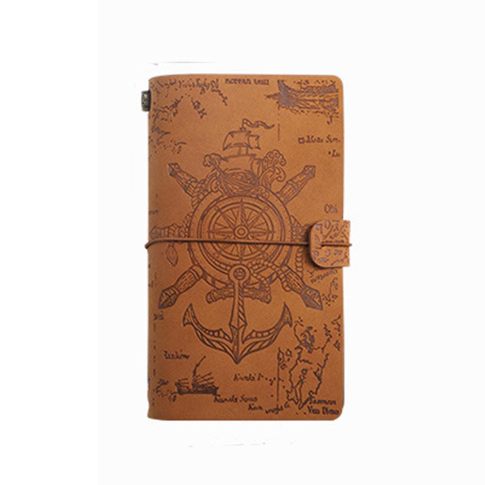 (Logo Can Be Engraved) A6 Student Retro Ledger, Leather Business Notebook with Strap, Notepad, Travel Diary, Portable Memo, Meeting Record Book