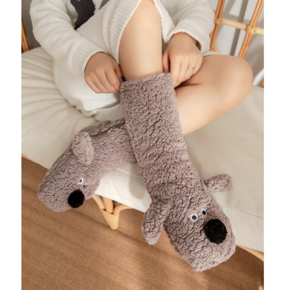 Cute puppy Women Long Socks Fluffy Sleeping Warm Hosiery Casual Home Floor Socks  Christmas Gifts