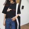 Fashion Women Girl Korean Summer Heart Print Casual T-shirt With Short Sleeves