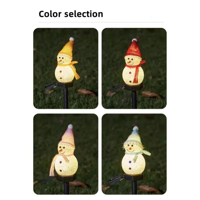 Christmas Snowman Ground Mounted Solar Outdoor Waterproof Lawn Light Courtyard Festive Atmosphere Decoration Warm Night Light