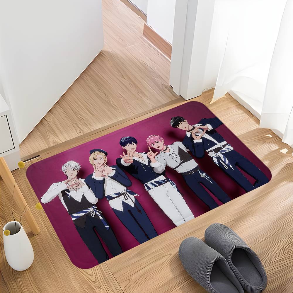 Kpop P-PLAVE Floor Mat Non-Slip Laundry Room Mat Laundry Decor Balcony Child Living Room Bedside Mats