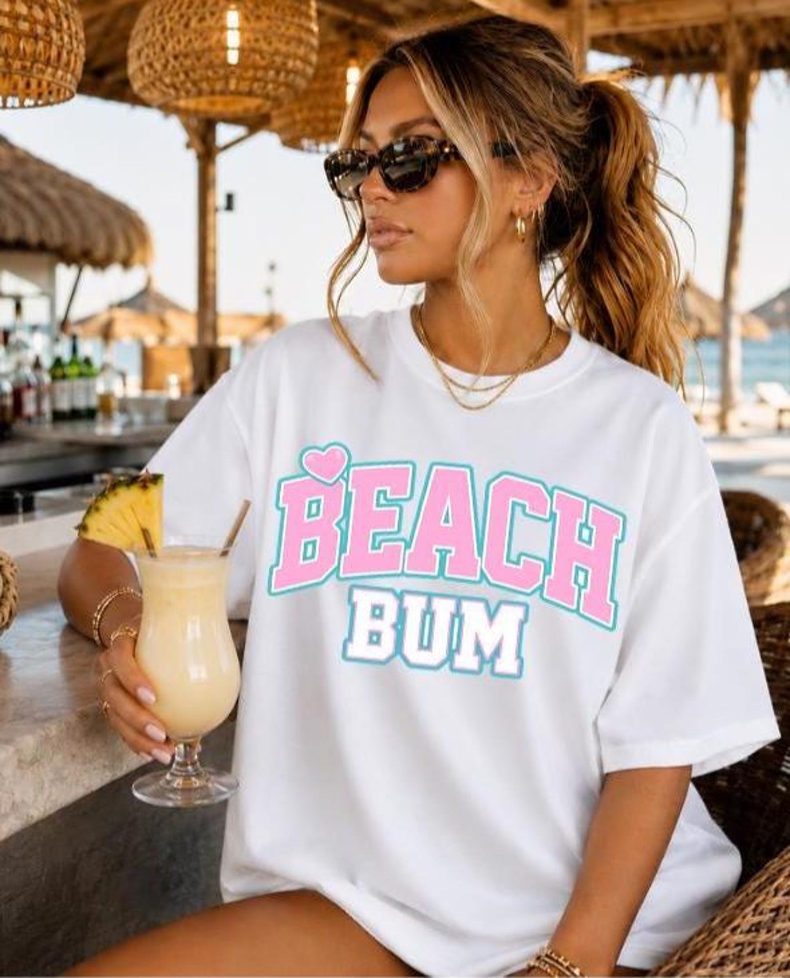Beach Bum Comfort Color T-Shirt, Preppy Beach Shirt, Summer Tee, Cute Vacation Shirts, Coastal Beach Shirt, Tropical Summer Shirt 2XL