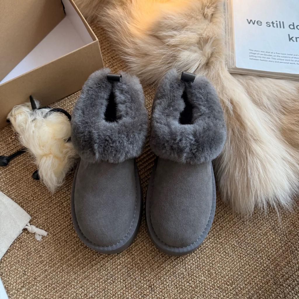 Winter plush thick inner short tube warm versatile fashion snow boots casual soft-soled cotton shoes