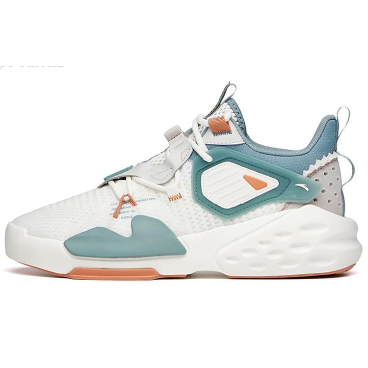 

Anta Synthetic Leather Slip Resistant, Abrasion Resistant, Breathable Mid top Chunky Sneakers Men s White Blue 112128084S-1 39
