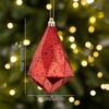 Vintage Cracked Christmas Baubles Gold Silver Red Diamond Rhombus Shape Xmas Tree Hanging Ornaments