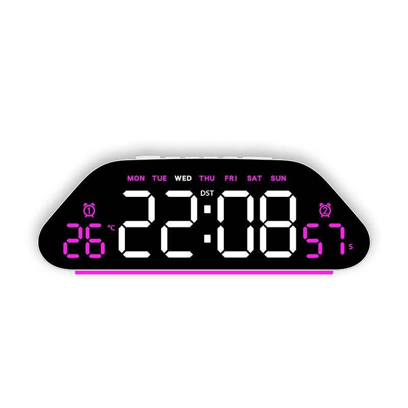 Simple LED Electronic Alarm Clock Silent Living Room Wall Clock Multi-function Temperature and Humidity Display Large Screen Digital Clock 1110