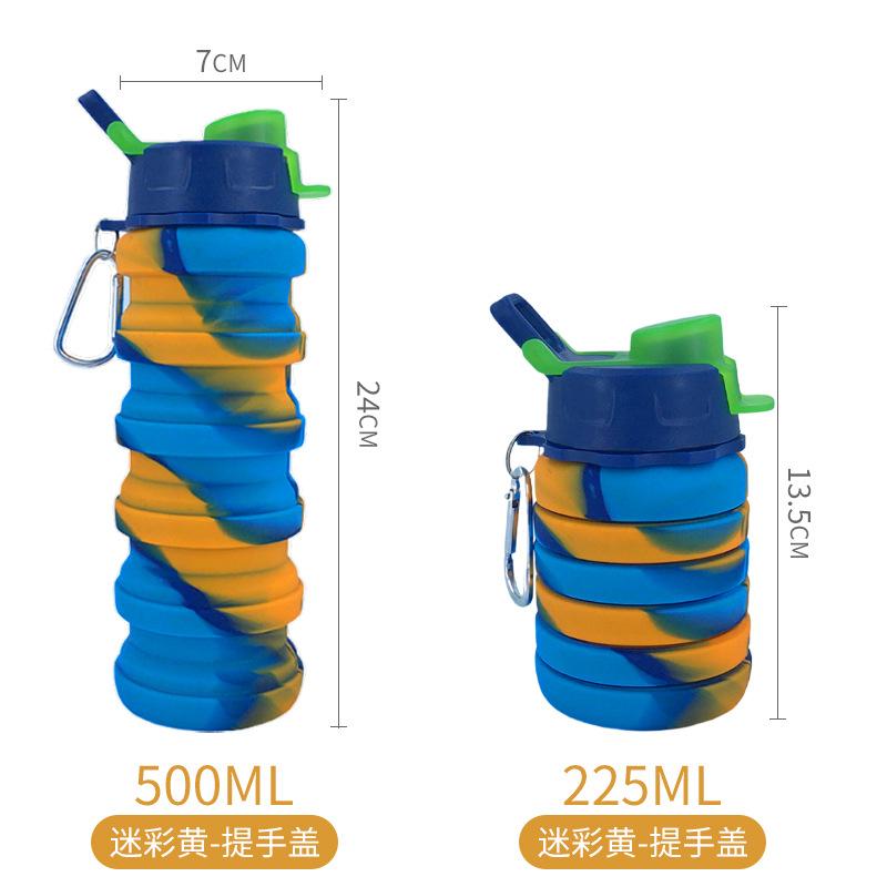 Outdoor Sports Silicone Folding Water Cup, Food Grade Cycling Running Sports Travel Fitness Portable Kettle