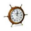 Handcrafted Nautical Ship Wheel Roman Dial Time's Wall Clock with Polished Solid Brass Handles | Ship's Steering Wheel Decor Clock | Maritime Gifts