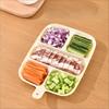 Kitchen Scallion Ginger Garlic Side Dish Compartmentalized Storage Tray 5 Grids Hot Pot Preparation Ingredients Divided Plate
