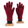 Knitted Encore Red Gloves for Women In Winter Warm and Cold Thickened Solid Color Versatile Bike Touch Screen Split Finger Gloves