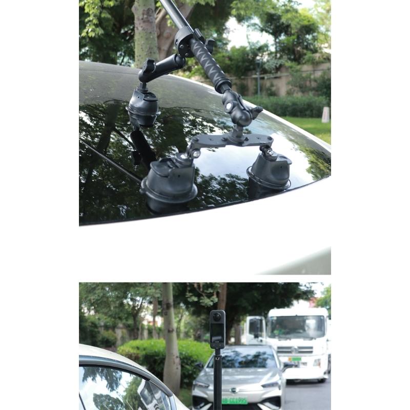 5 in 1 Car Suction Cup Mount Kit Ball Head Adapter for X2/X4 Action Camera Invisible Selfie Stick Accessories