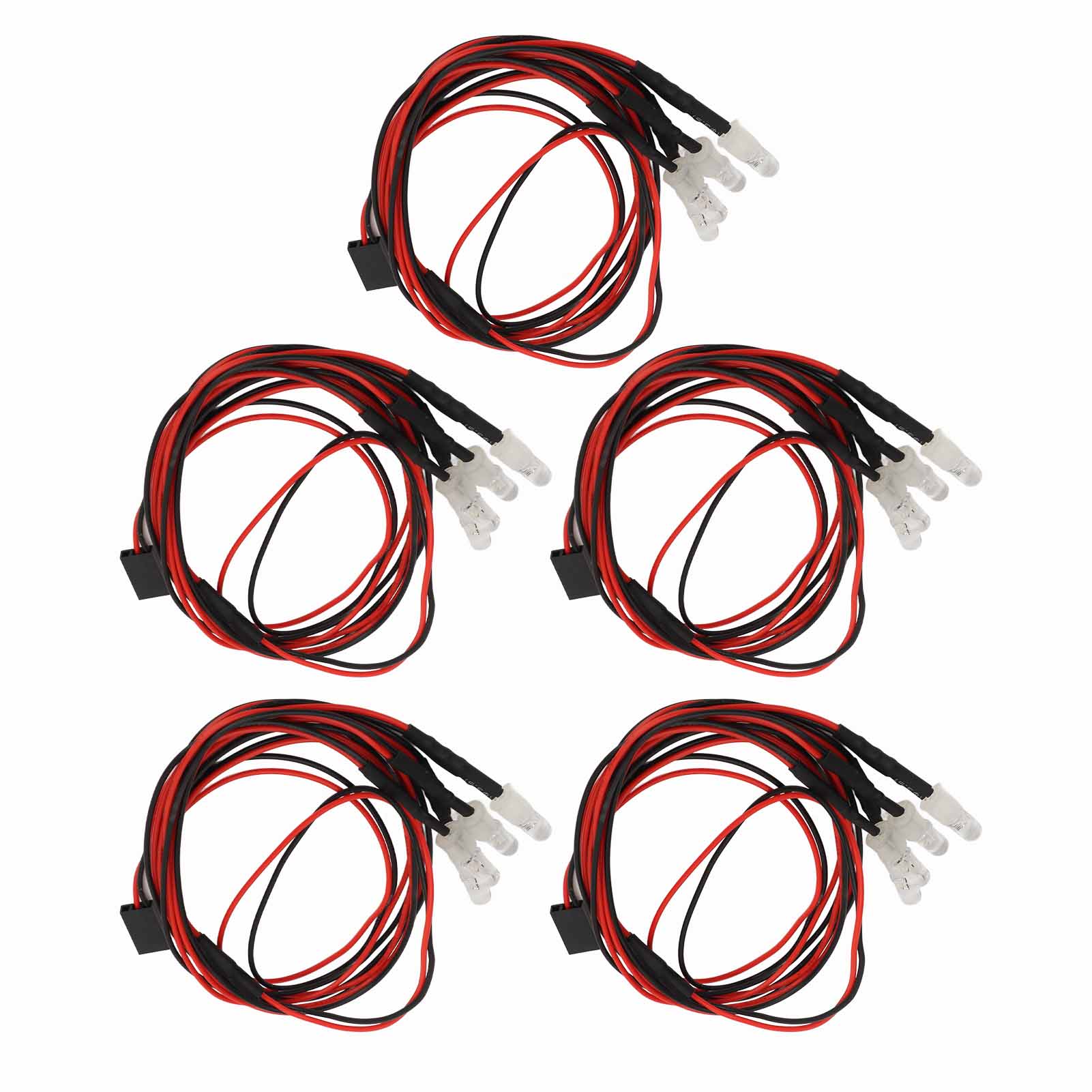 

5PCS 4LED RC Lighting Kit Red White 5mm Universal RC Lighting System Kit for Traxxas for Hsp for Redcat for Tamiya