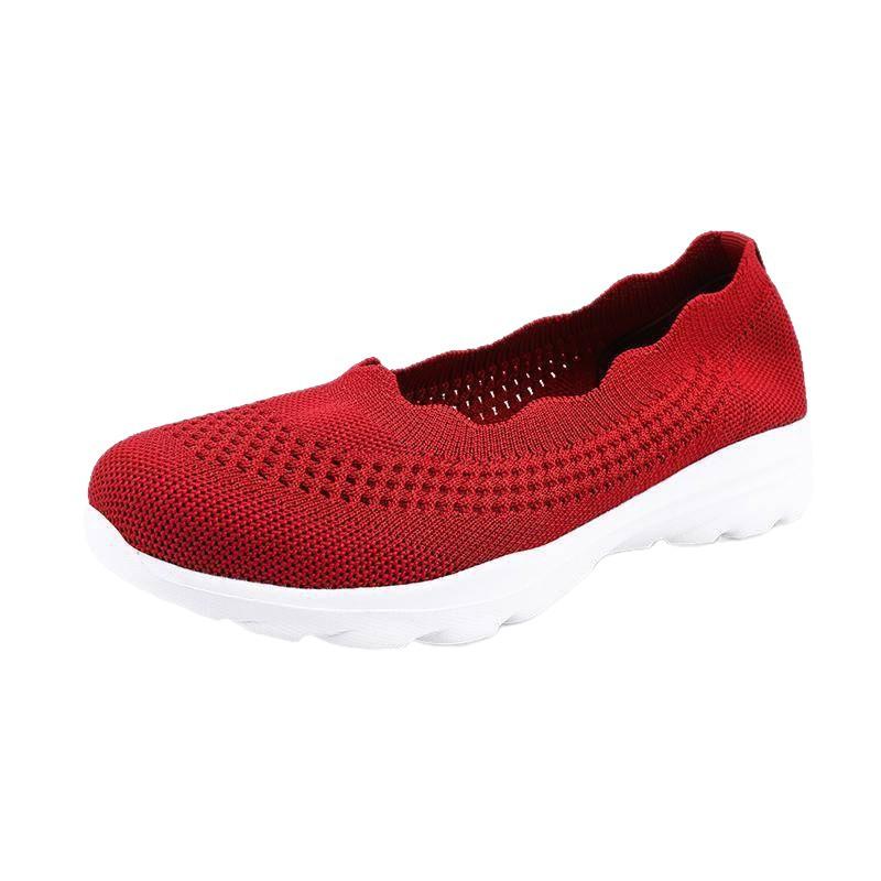 2025 new fashion fly-woven mesh women's shoes cover feet and pedal lazy sports mother outdoor hiking shoes