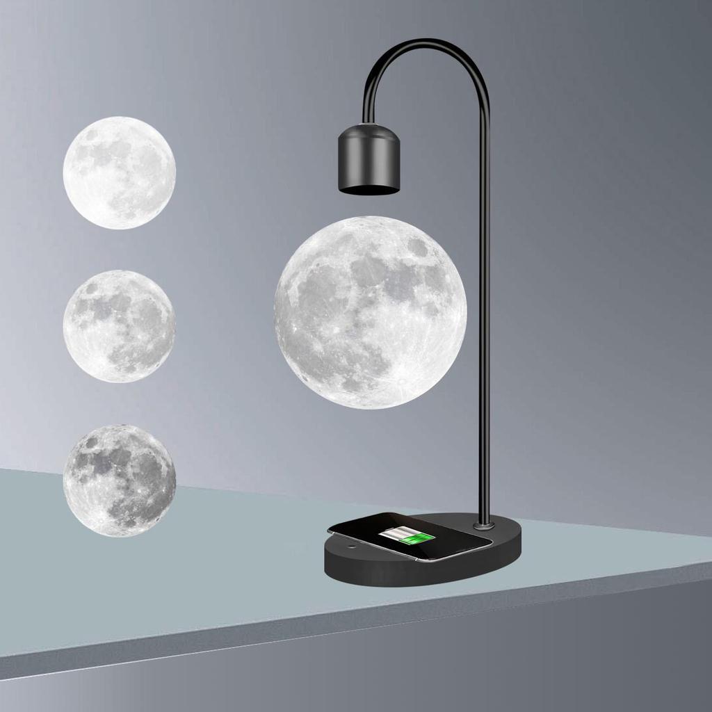 3D Printed Moon Lamp with Magnetic Levitation - Night Light & Eye Protection