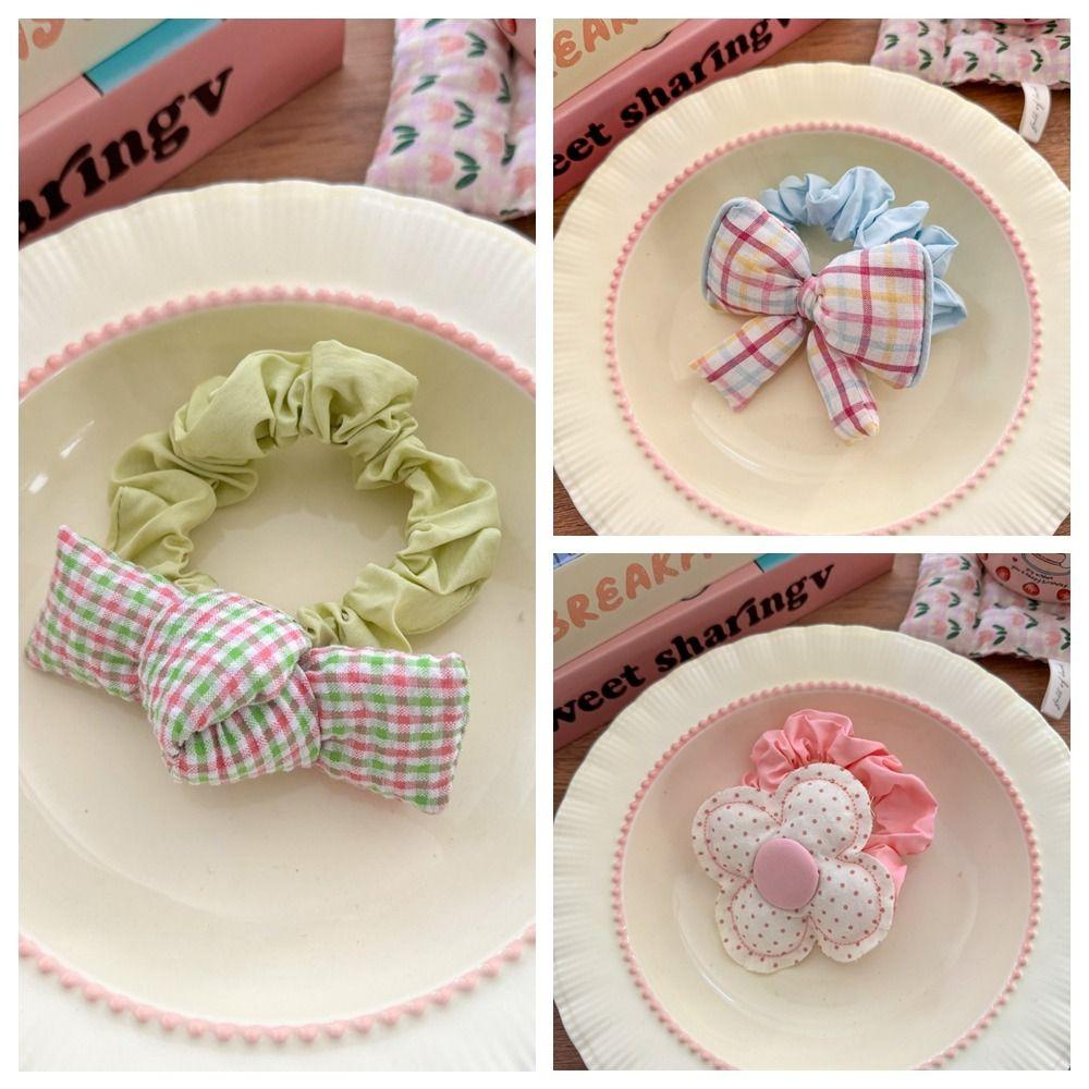 Korean Style Sweet Hair Ring Ponytail Holder Polka Dot Hair Tie Bowknot Hair Rope  Hair Accessory