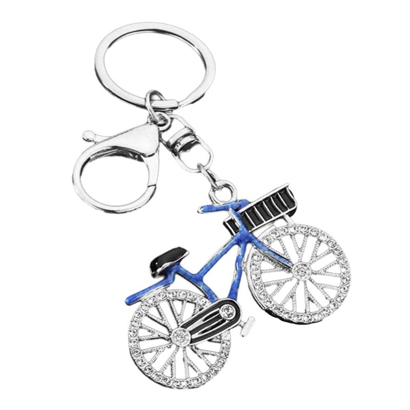 Sporty Couple Bike Keychains Metal Construction Crystal Ideal For Anniversary Gifting