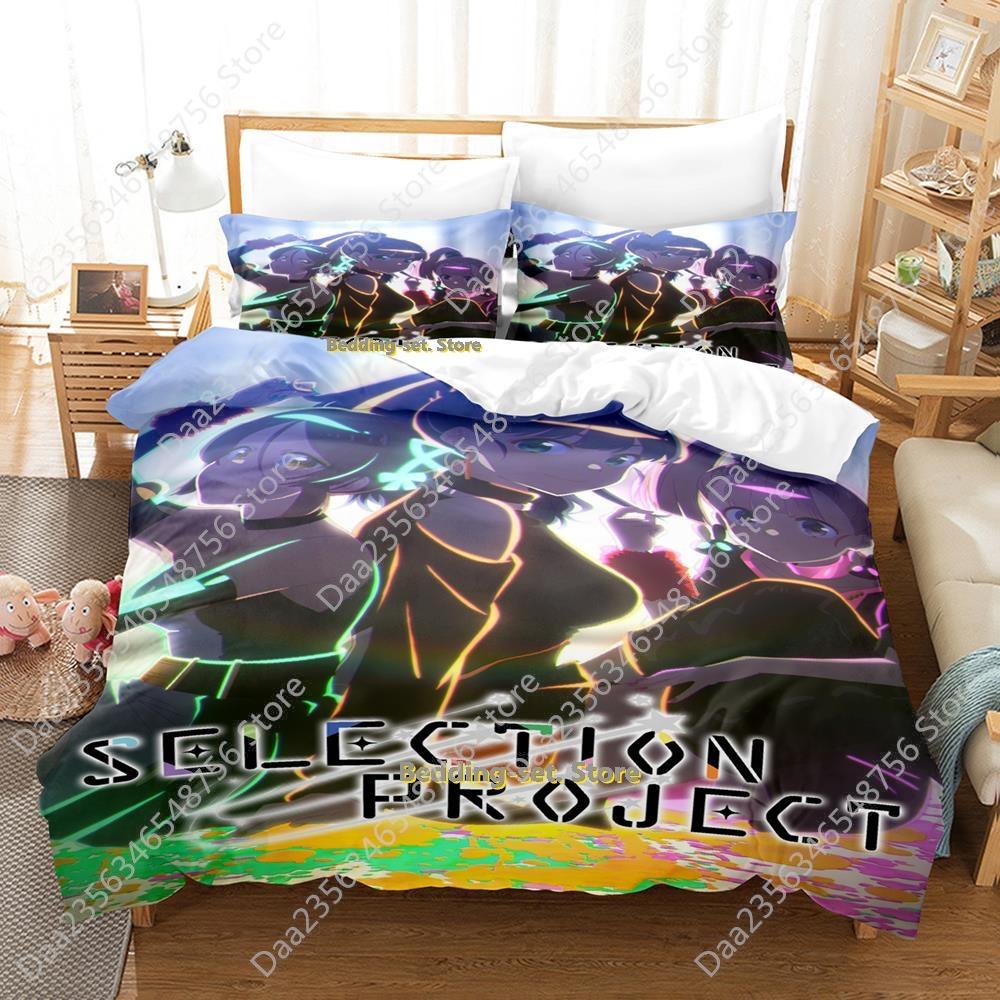 

New SELECTION PROJECT Beding Set Carton Anime thre-piece set Adult People Kid Bedrom with Soft Fabric Duvetcover Sets 3D Kawai roupas de cama 135*200cm Eu-Single
