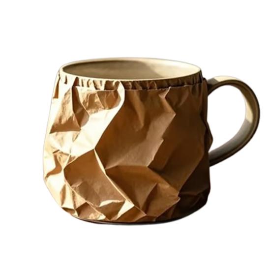 

Кружка в форме бумажного пакета, 11 унций, кофейная кружка в форме сумки, креативная чашка для чая в офис, для путешествий, подарок любителю кофе и чая C