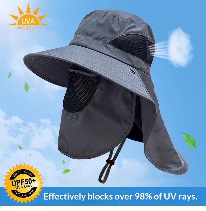 1pc Summer Breathable Detachable Sun Hat for Women Men,outdoor UV Protection Outdoor Hunting Bucket Cap for Hiking Camping Visor
