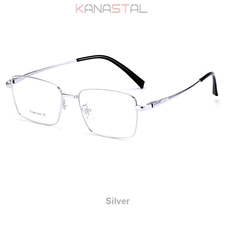 Men Pure Titanium Business Eyeglasses Frame Anti Fatigue Lenses Women Square Glasses Prescription Myopia Reading Eyewear Frames