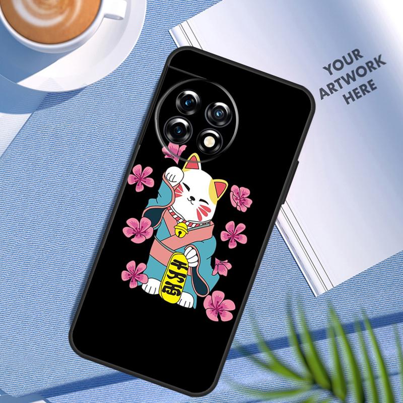 Lucky Cat Maneki Neko Japanese Case For OnePlus Nord 5 CE 2 3 4 Lite N30 OnePlus 11 12 13 15 12R 13R 10T 13T 9 10 Pro Cover