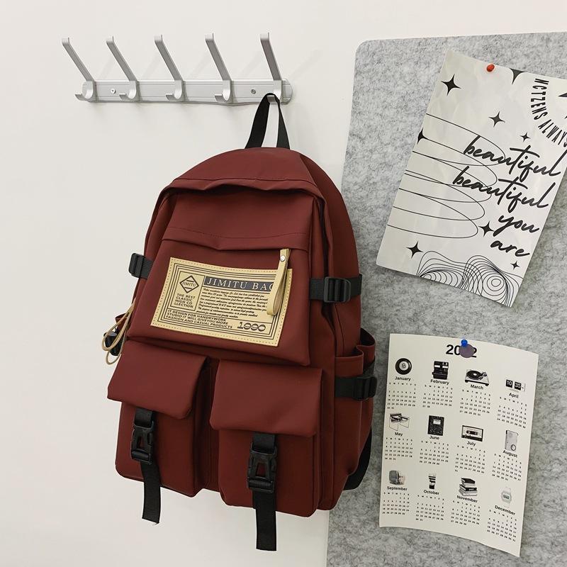 Schoolbag schoolbag female college student high school junior high school student travel waterproof backpack trendy brand male large capacity