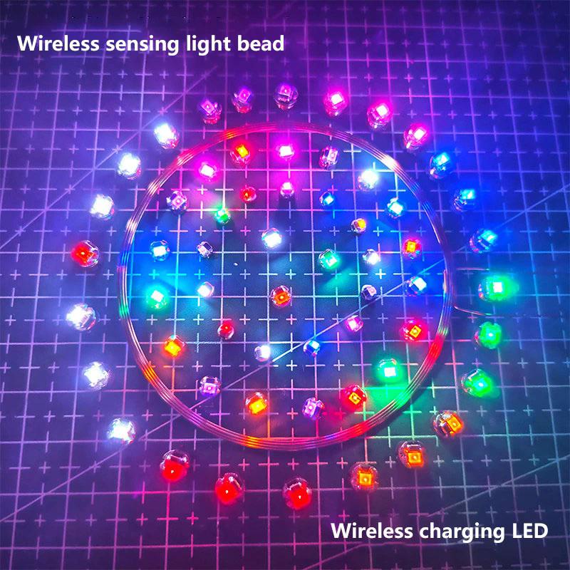 5Pcs DC 5V Wireless Power Supply Transmitter Coil USB Wireless Receiver LED Light Induction Lamp Toys Model Robots Sand Table