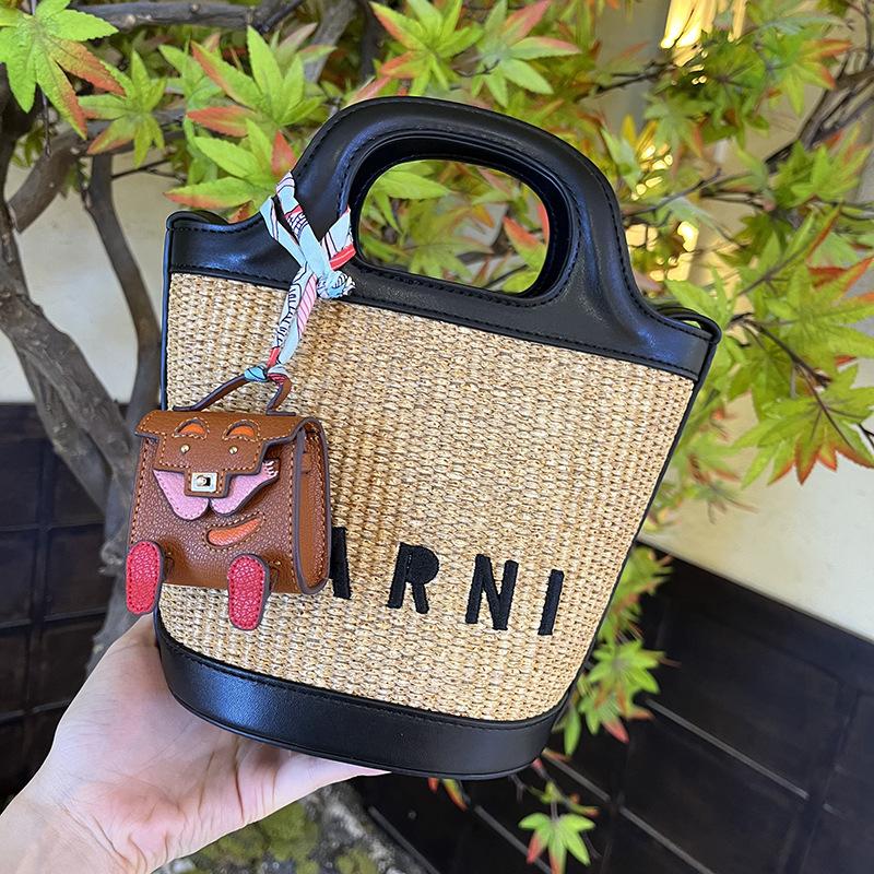 

Mini Kelly doll bag pendant cute little monster earphone bag car keychain car pendant коричневий