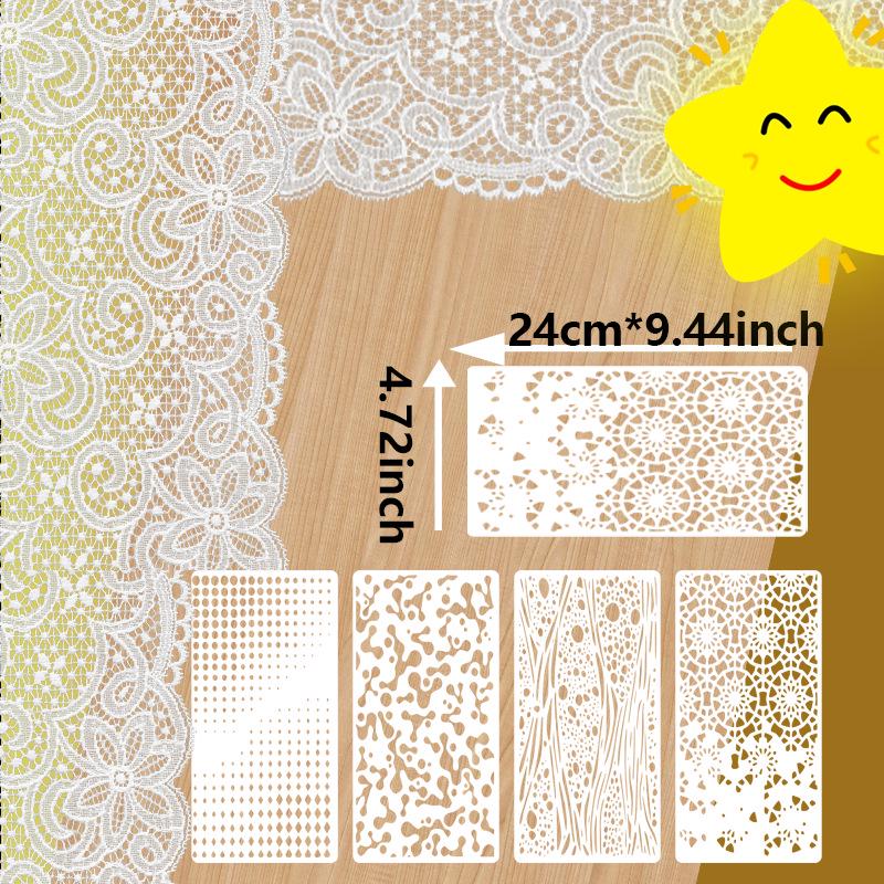 8-Piece Reusable Abstract Texture Stencil Set for Crafts
