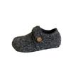 2025 New Woolen Thick-soled Belt Buckle Inner Slope Heel Velvet Warm Snow Boken Women's Single Shoes